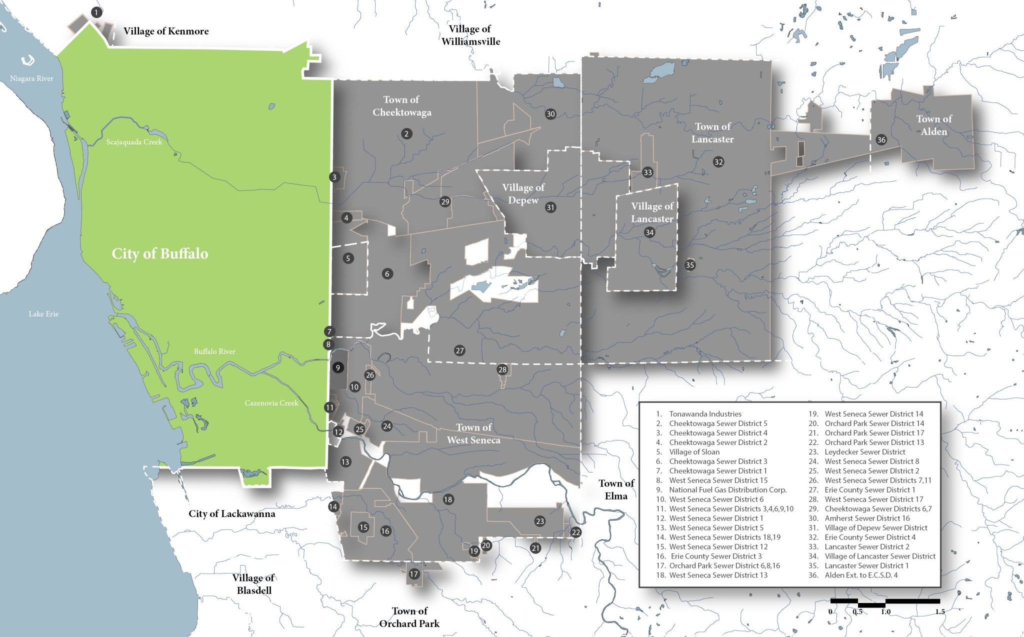 Buffalo Sewer Area Map